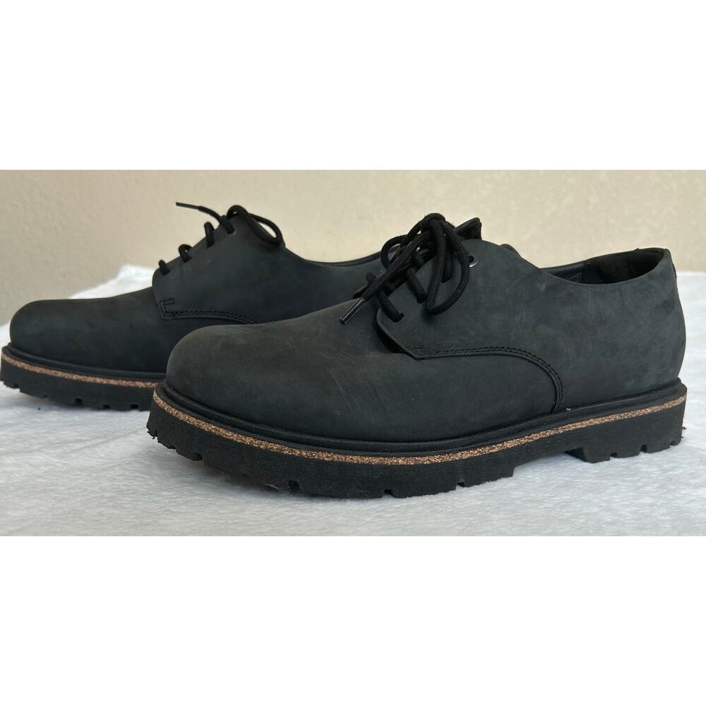 Birkenstock Highwood Lace Low Black Oiled Leather Men's Shoes - Size 44